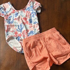 Girls 4T Swimsuit with Terry Cloth Shorts
